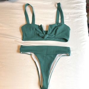 Green high cut bikini